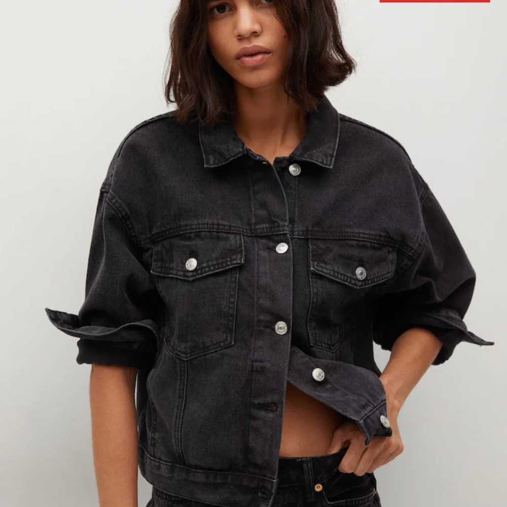 Mango Black denim jacket